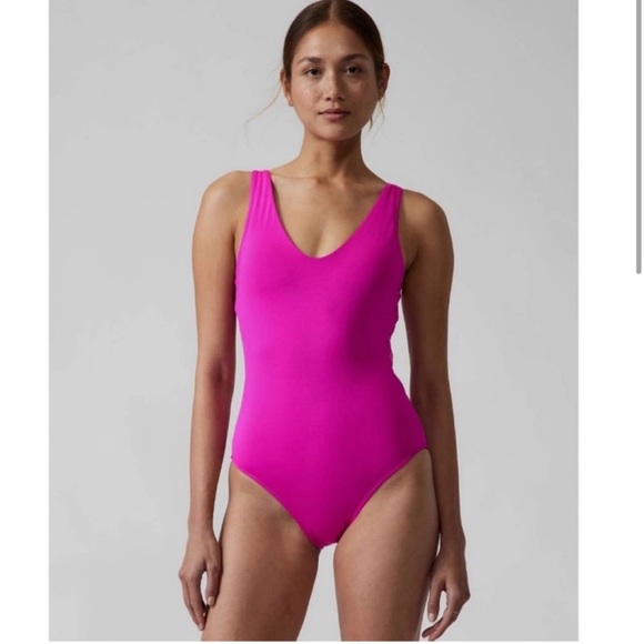 NWT Athleta Seychelles Magenta Pink One Piece Swimsuit Size Medium - Picture 3 of 15